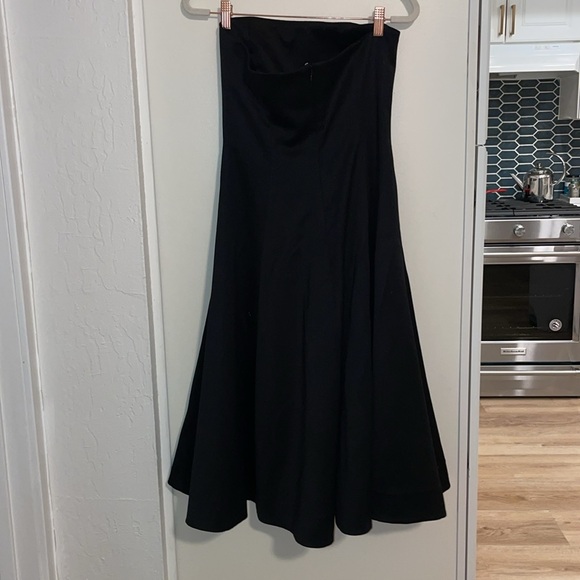 J Crew Tuxedo Elegant Black Wool Strapless Dress | 2 - Picture 2 of 8